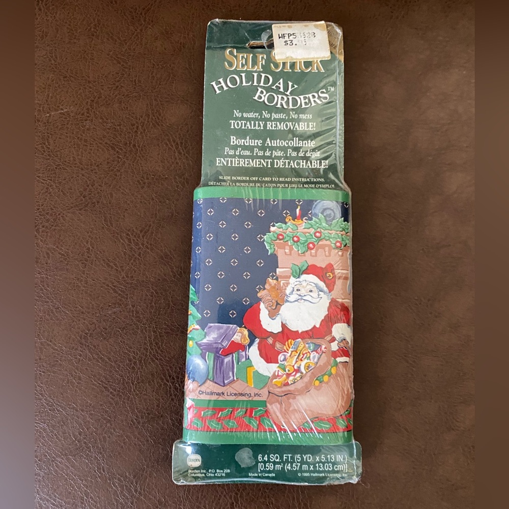 Vintage Self Stick Removable Holiday Wallpaper Border Christmas Santa 15 F